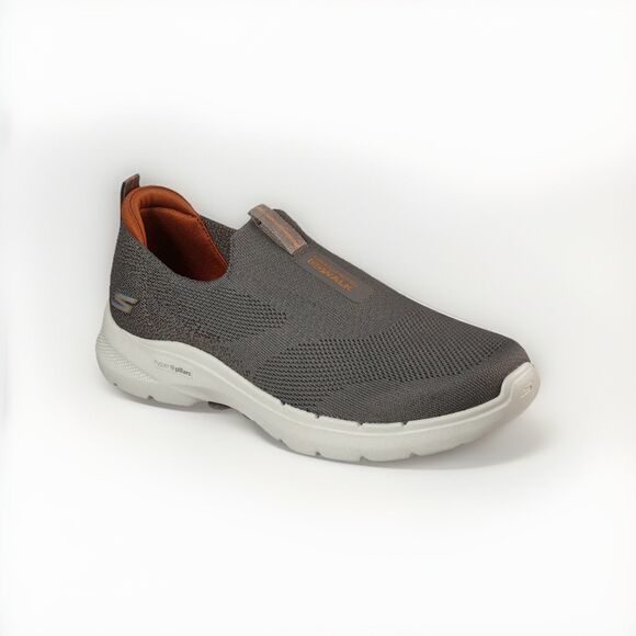 Skechers Gowalk 6 Stretch Fit Knit Slip-On Shoes Taupe Gray Men’s 12.5 WW Wide - Picture 1 of 12
